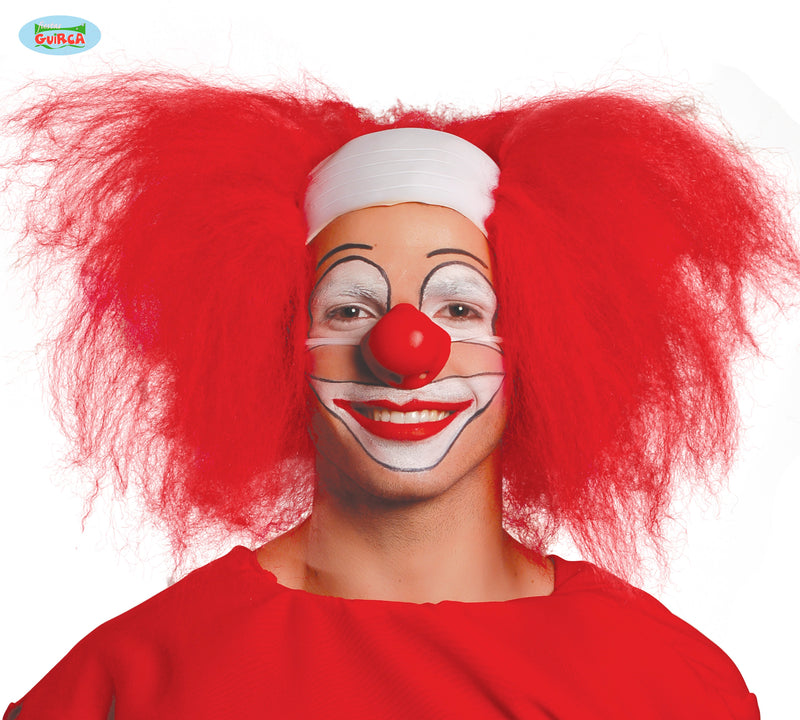 Clown Rubber Headpiece Red Hair