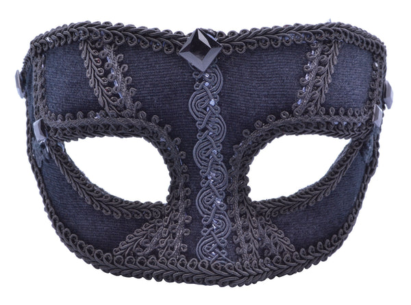 Constantine Black Velvet Masquerade Mask