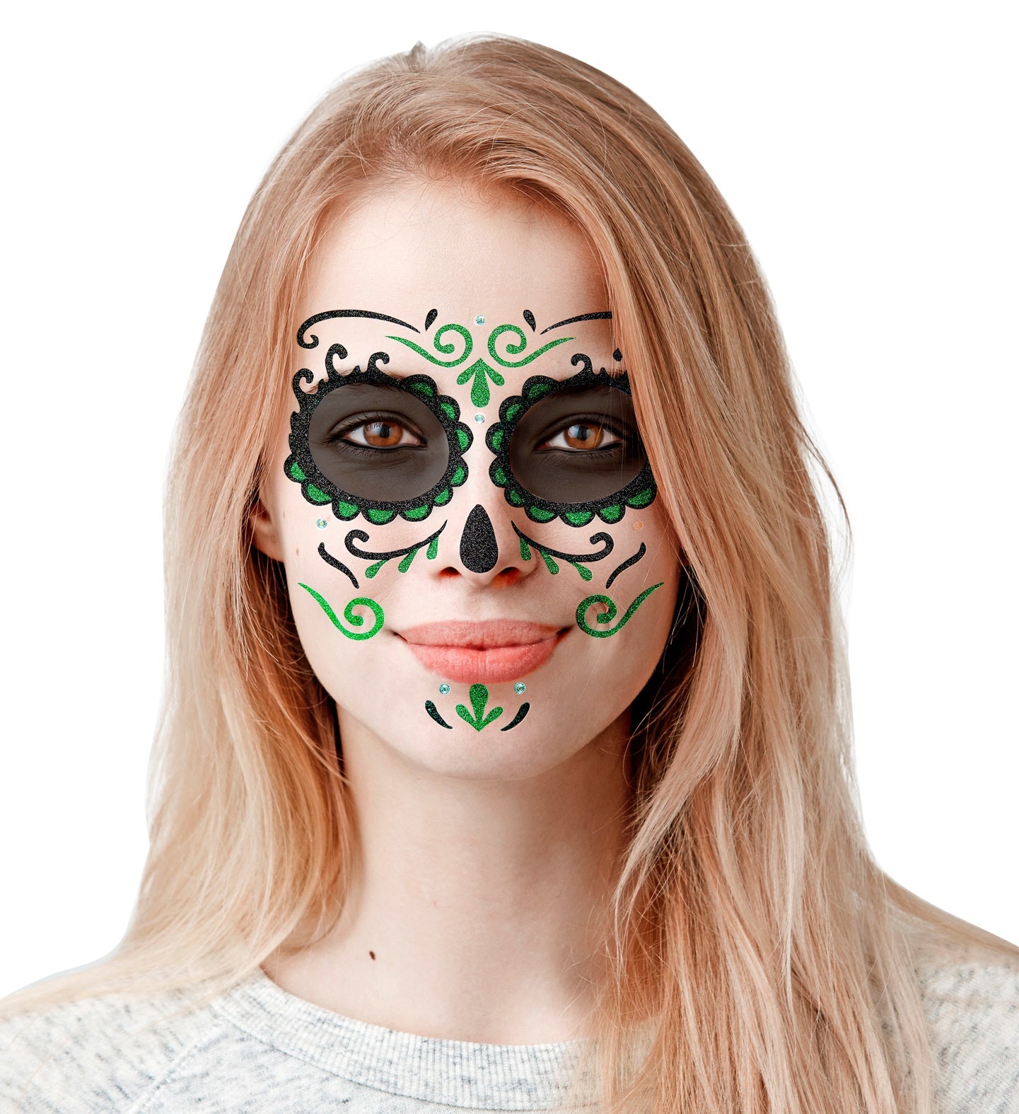 Day of the Dead Face Art Decoration Green