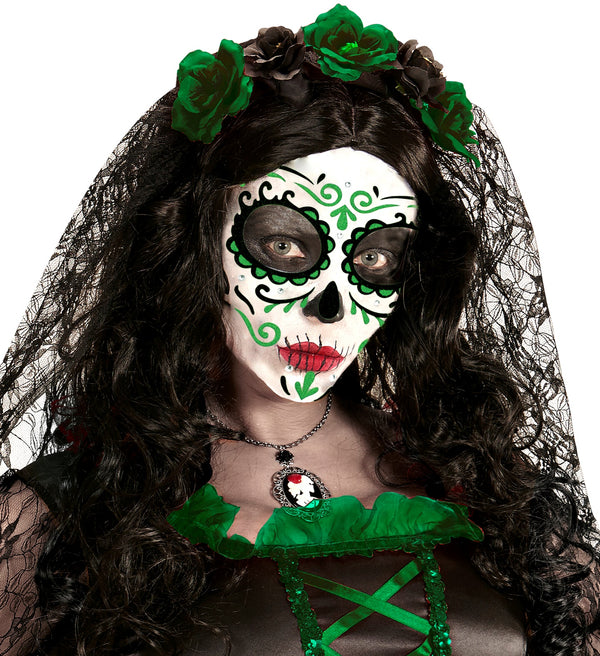 Day of the Dead Face Art Decor Green