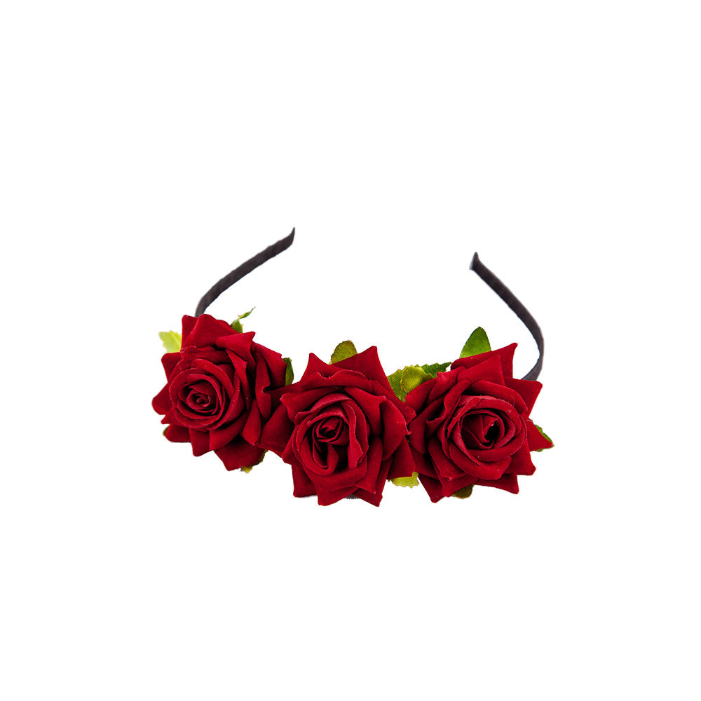 Day of the Dead Red Rose Flower  headband