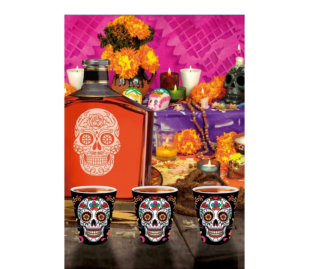 Day of the Dead Shot Glasses Halloween Tableware