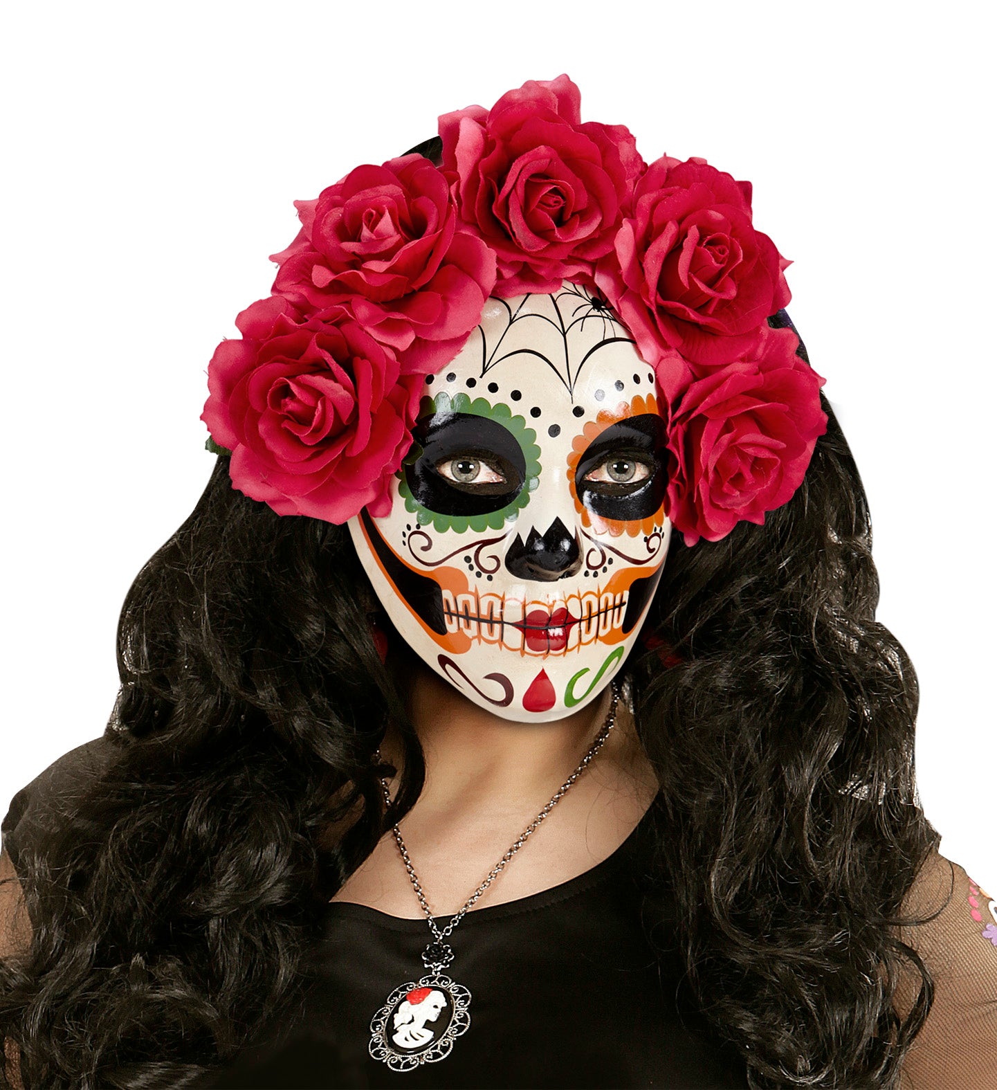 Day of the Dead sugar skull Mask Red Roses