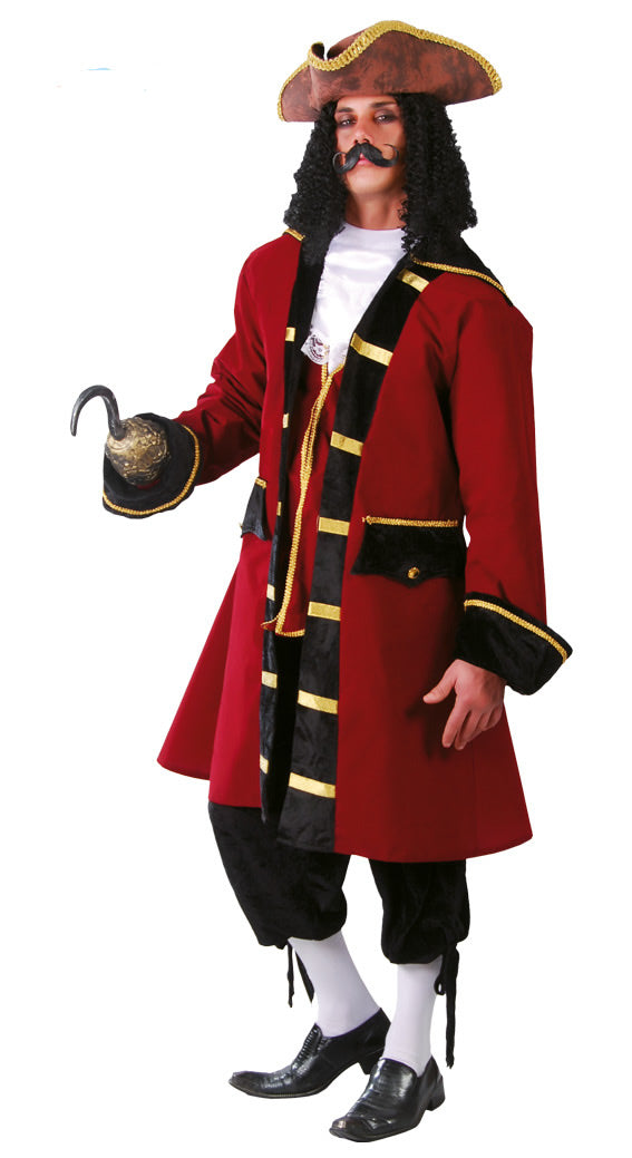 Deluxe Burgundy Pirate Captain Hook Costume