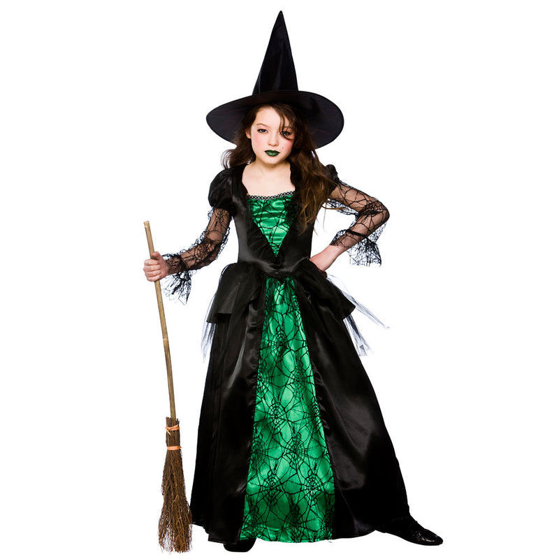 Children's Deluxe Emerald Witch Girls Costume