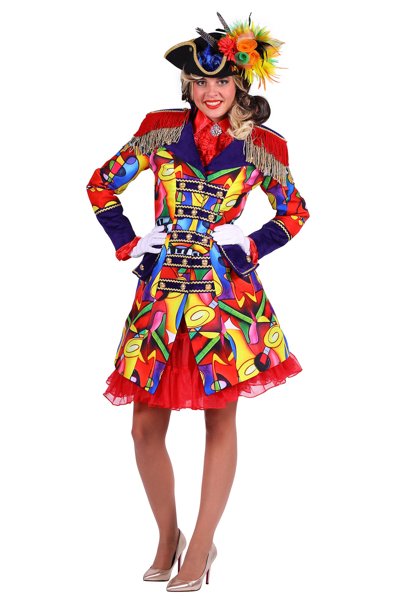 Deluxe Music Celebration carnival jacket ladies outfit.