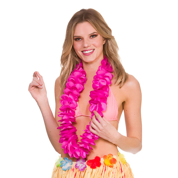 Deluxe Satin Lei Hot Pink