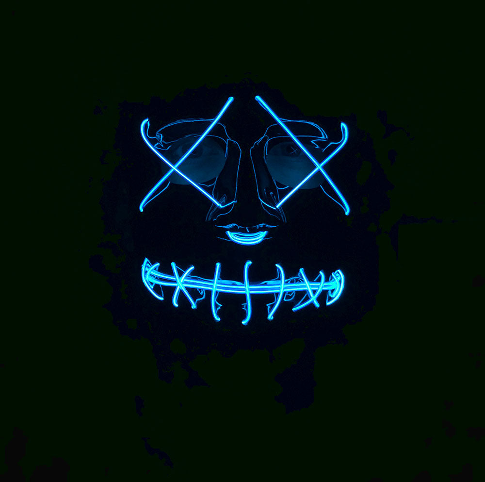 EL Light Up Mask with Blue LED Lights