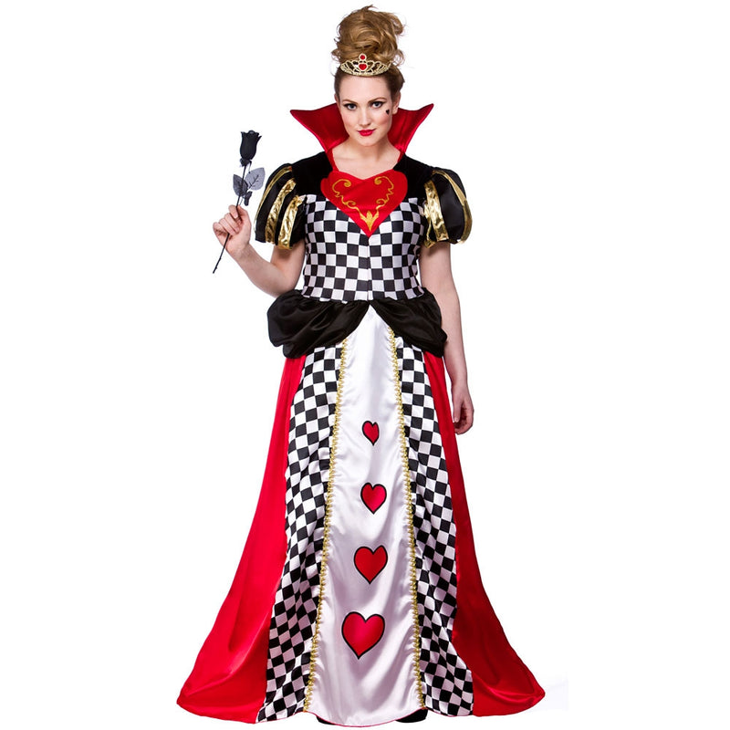 Adult Fairytale Queen of Hearts fancy dress Costume plus size.