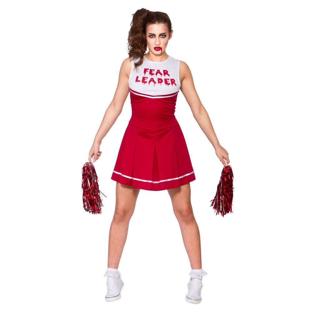 Ladies Zombie Fear Leader Cheerleader Halloween Costume Adult 