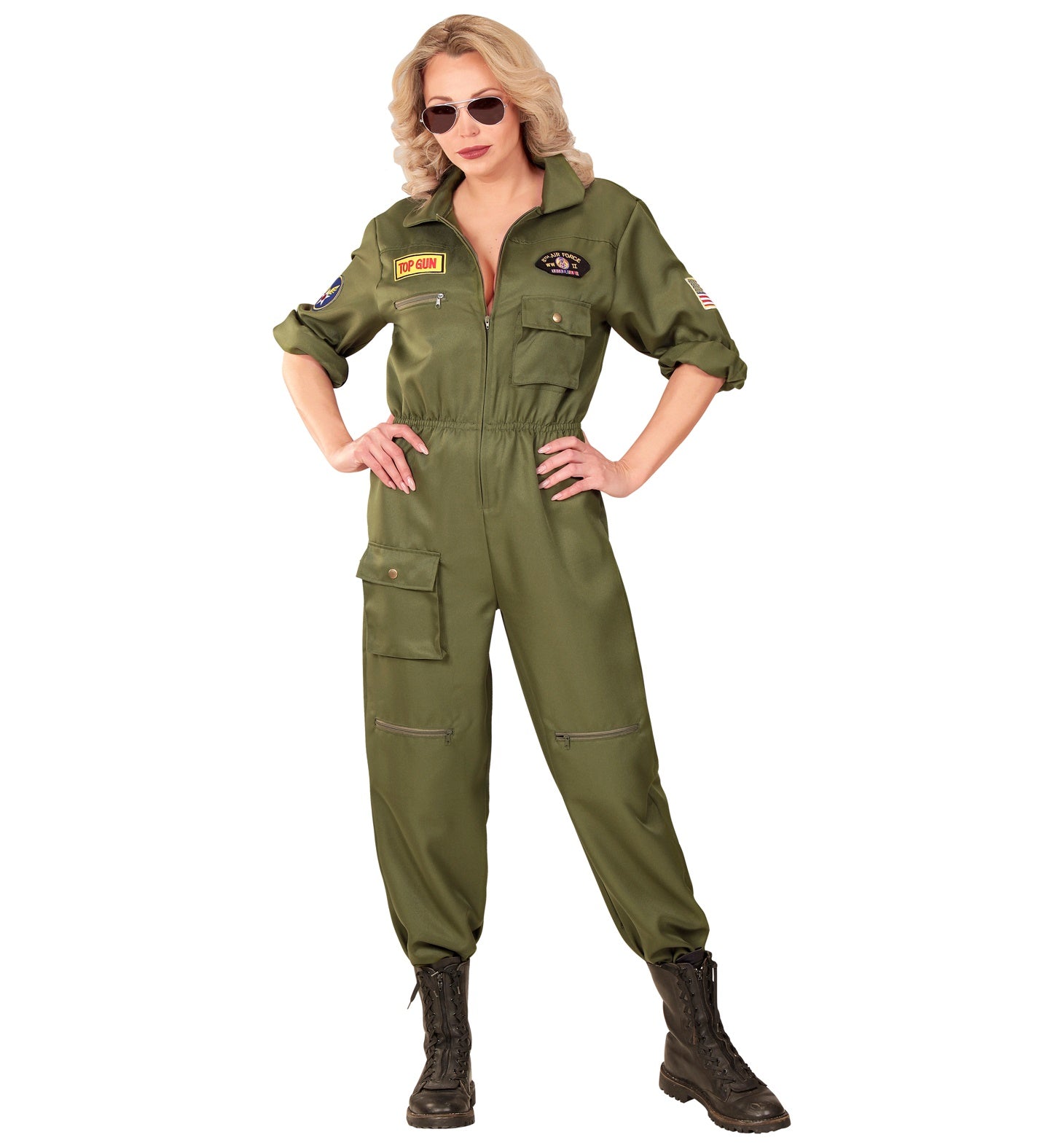 Fighter Jet Pilot Maverick Costume Top Gun Ladies