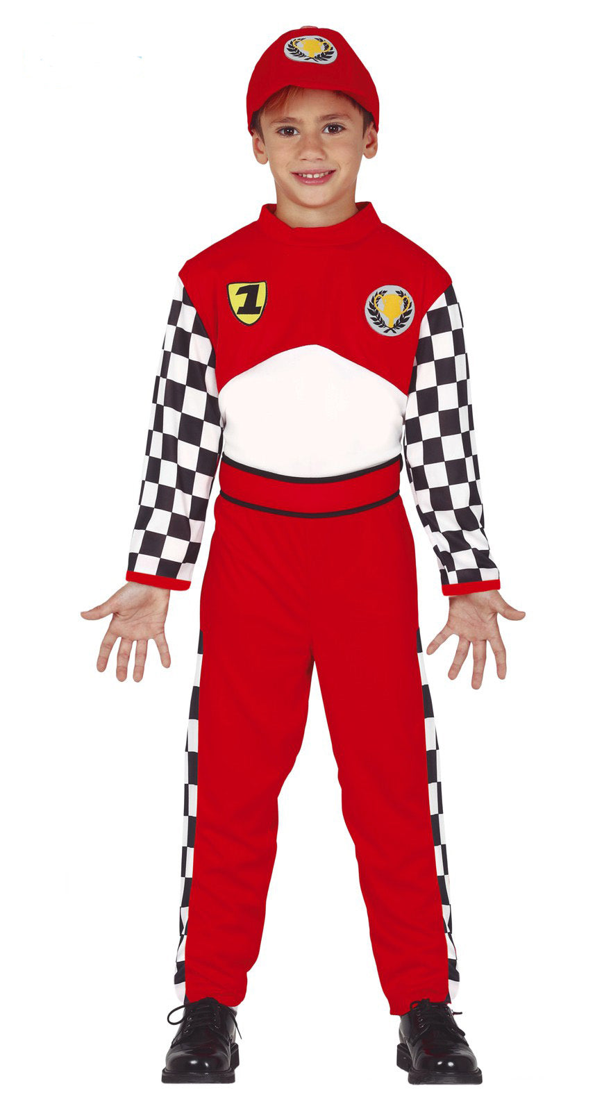 Kids Formula Driver fancy dress costume 