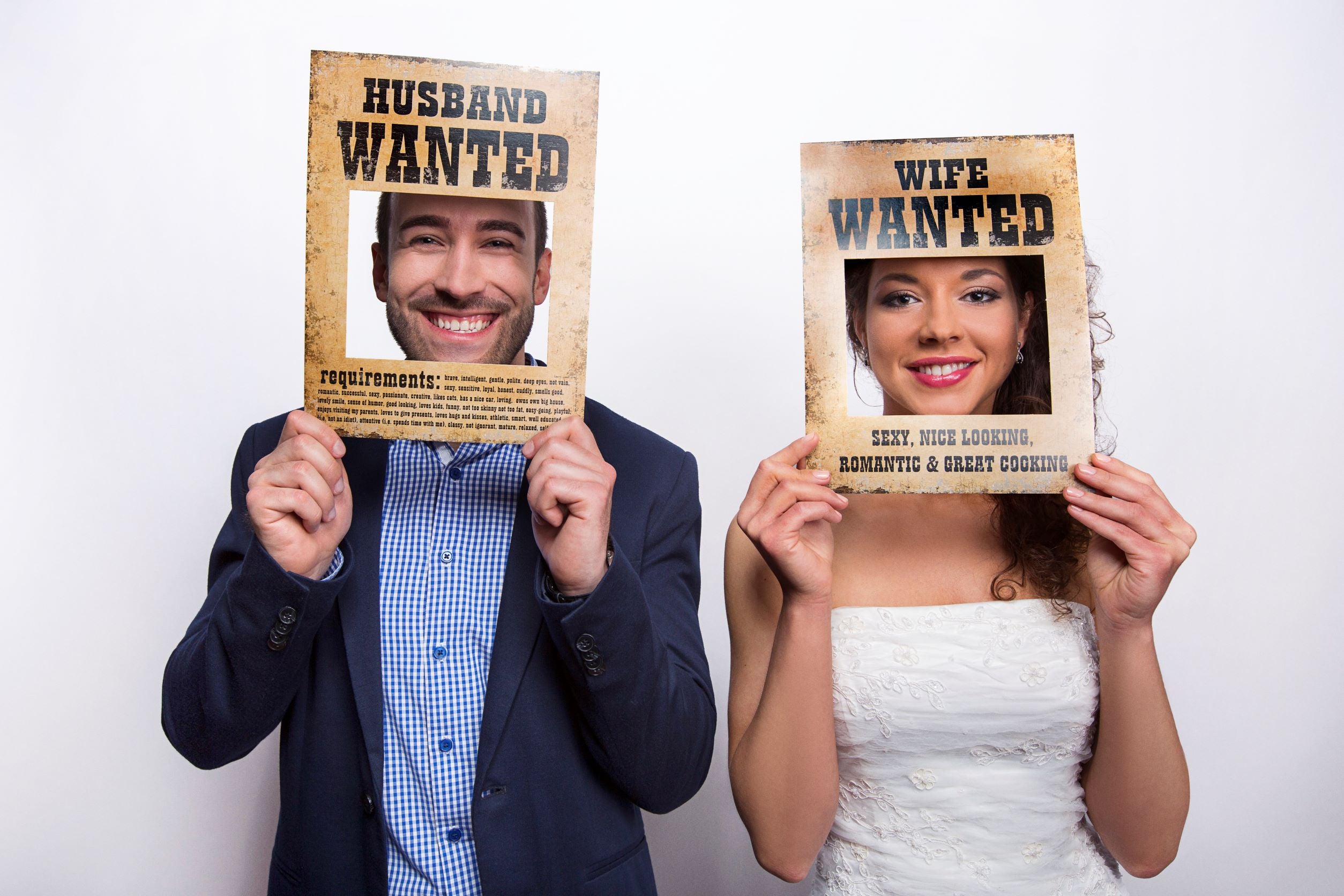 Funny boards Husband Wanted and Wife Wanted