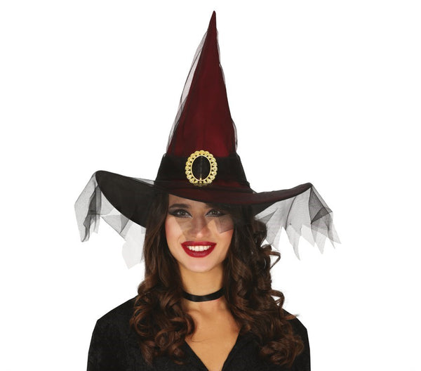Garnet Witch Hat with Veil Child's