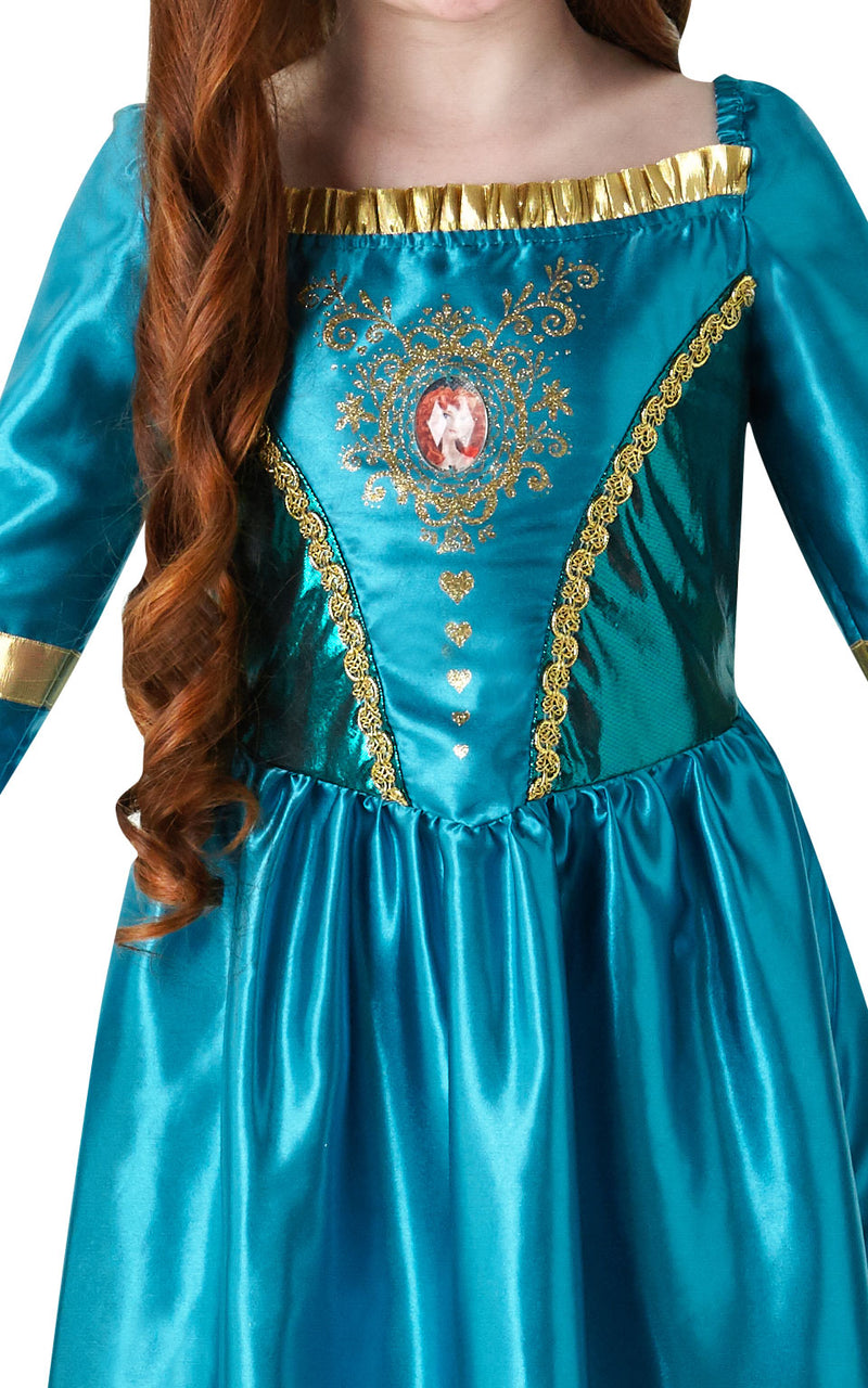 Girls Gem Princess Merida Brave Costume 