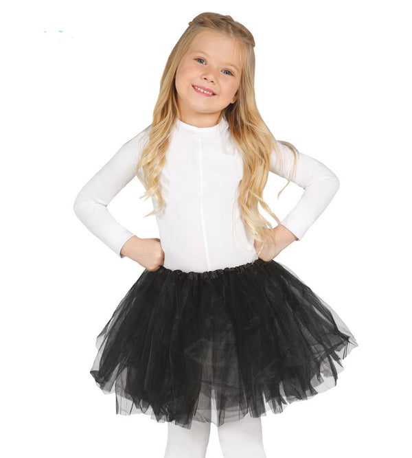 Child's Black Tulle Tutu Skirt for girls.