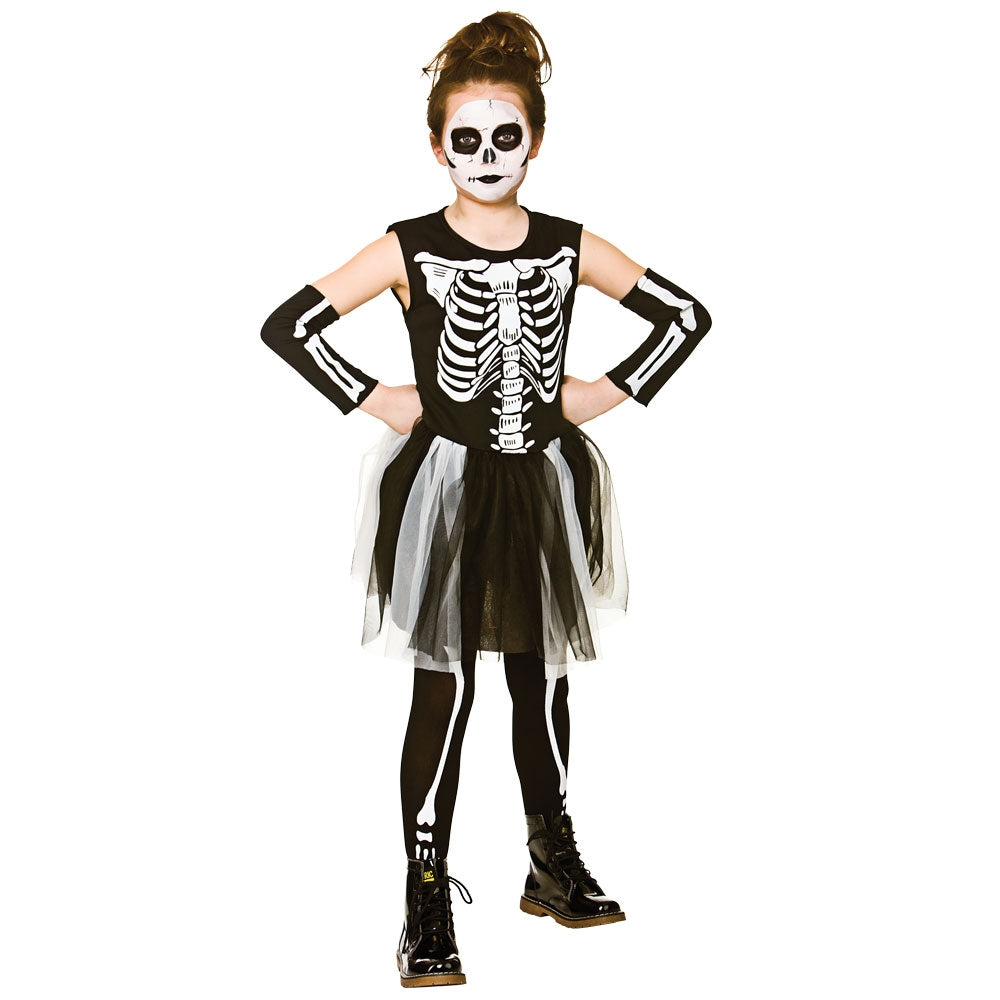 Girls Skelebones Skeleton Costume