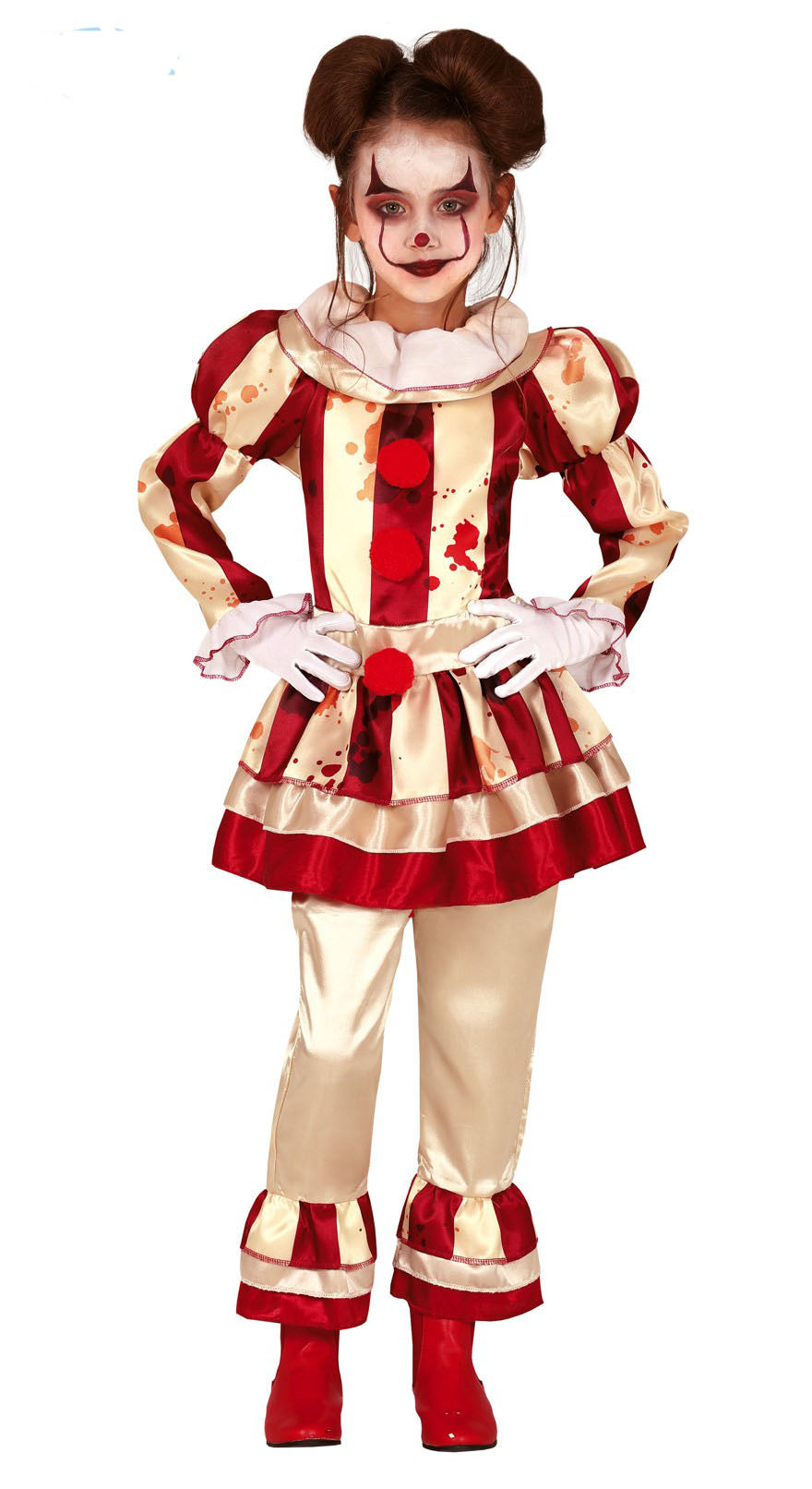Crazy Striped Clown Costume Girl