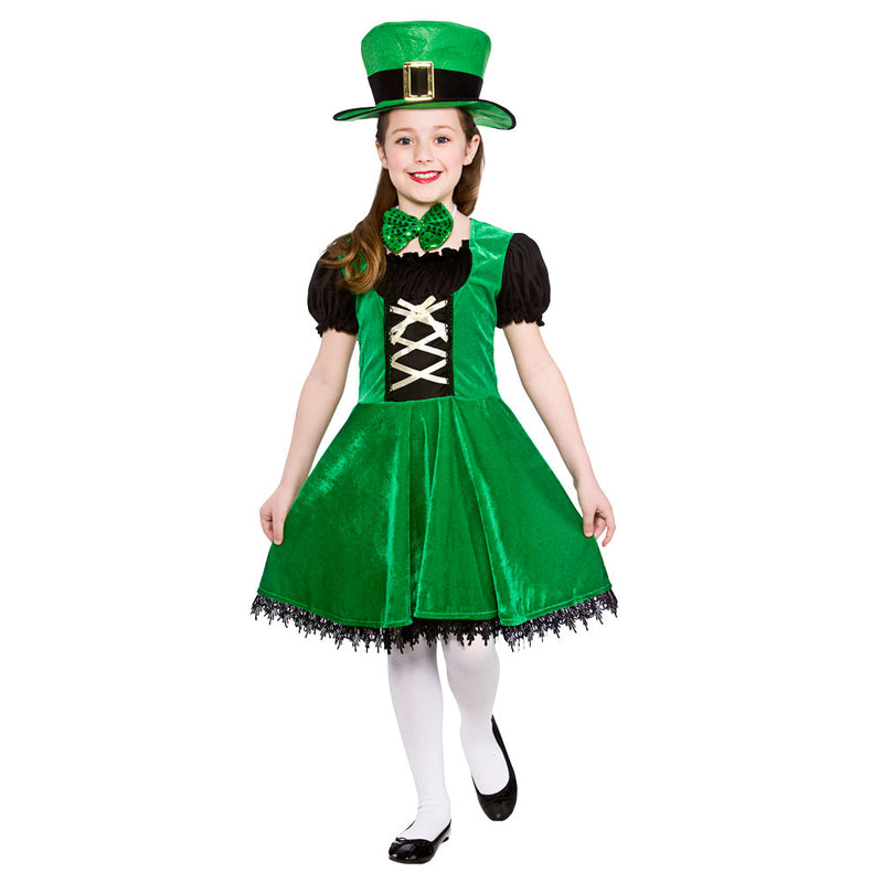 Girls Deluxe Leprechaun fancy dress Irish costume