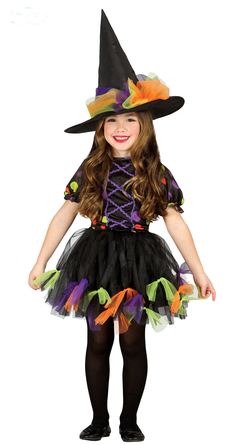 Girls Rainbow Witch Childs Costume