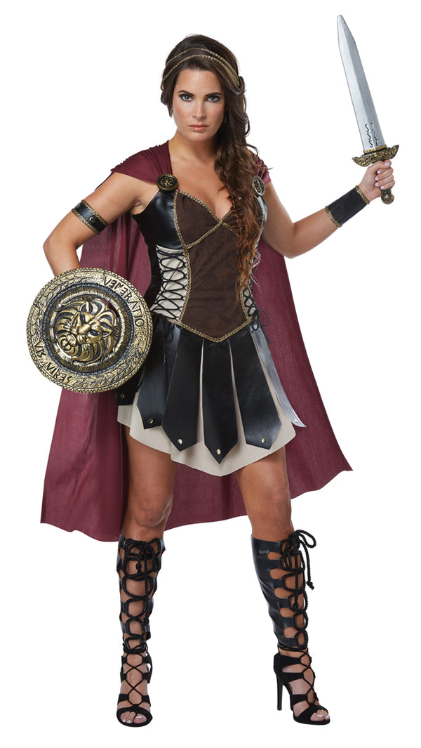 You'll be ready to battle in the arena in this ladies Glorious Gladiator Costume. 