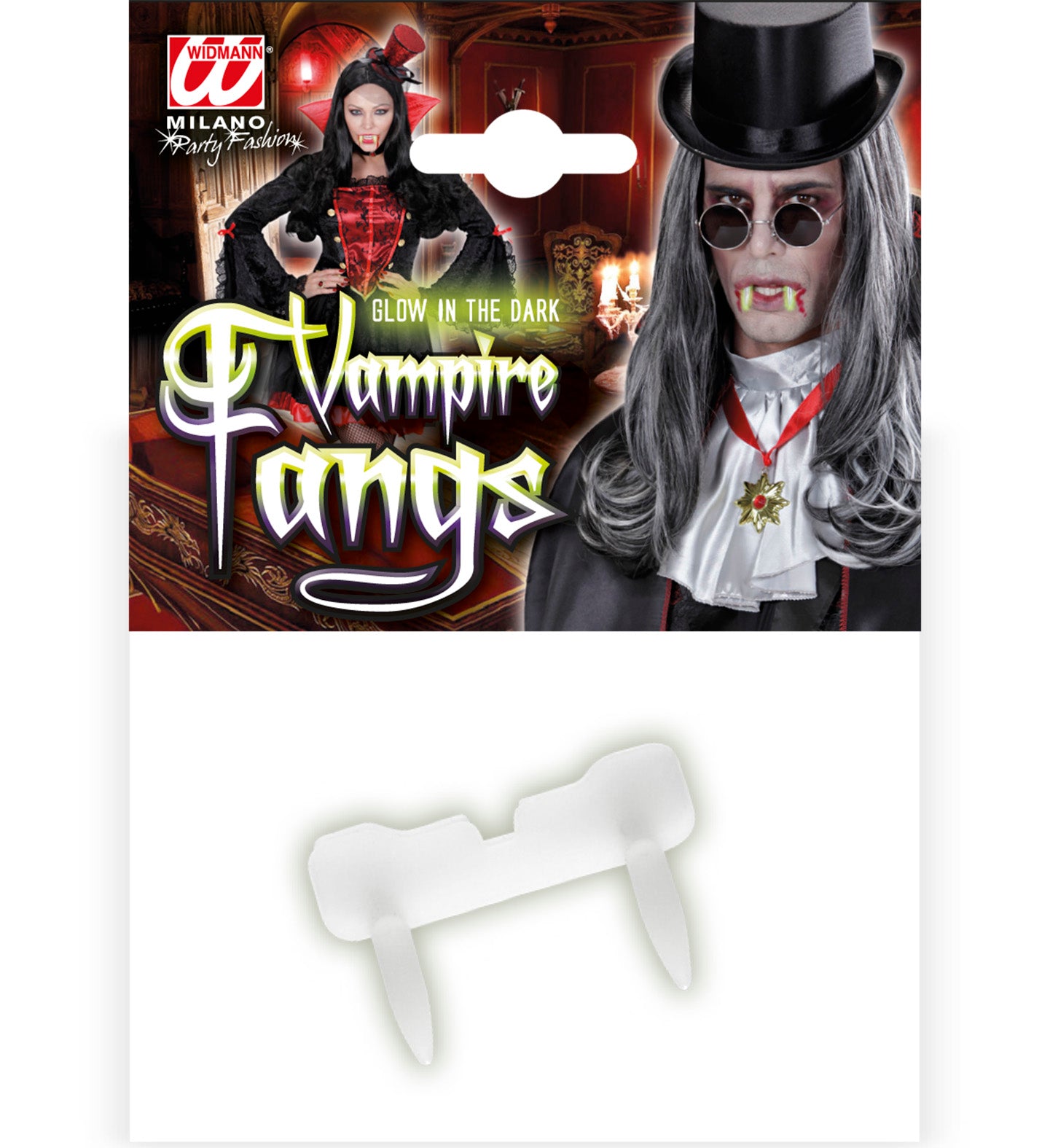 Glow in the Dark Plastic Vampire Fangs costume accessory