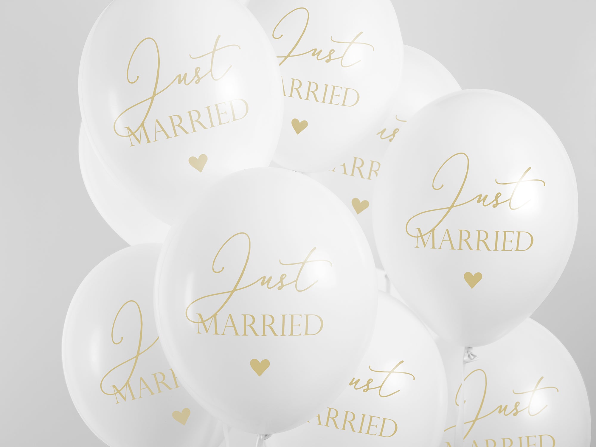Gold Just Married Balloon 30cm Latex