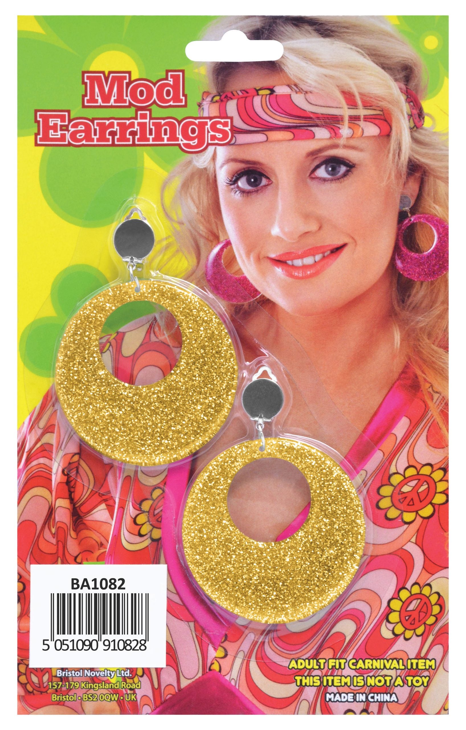 Gold Mod Glitter Earrings