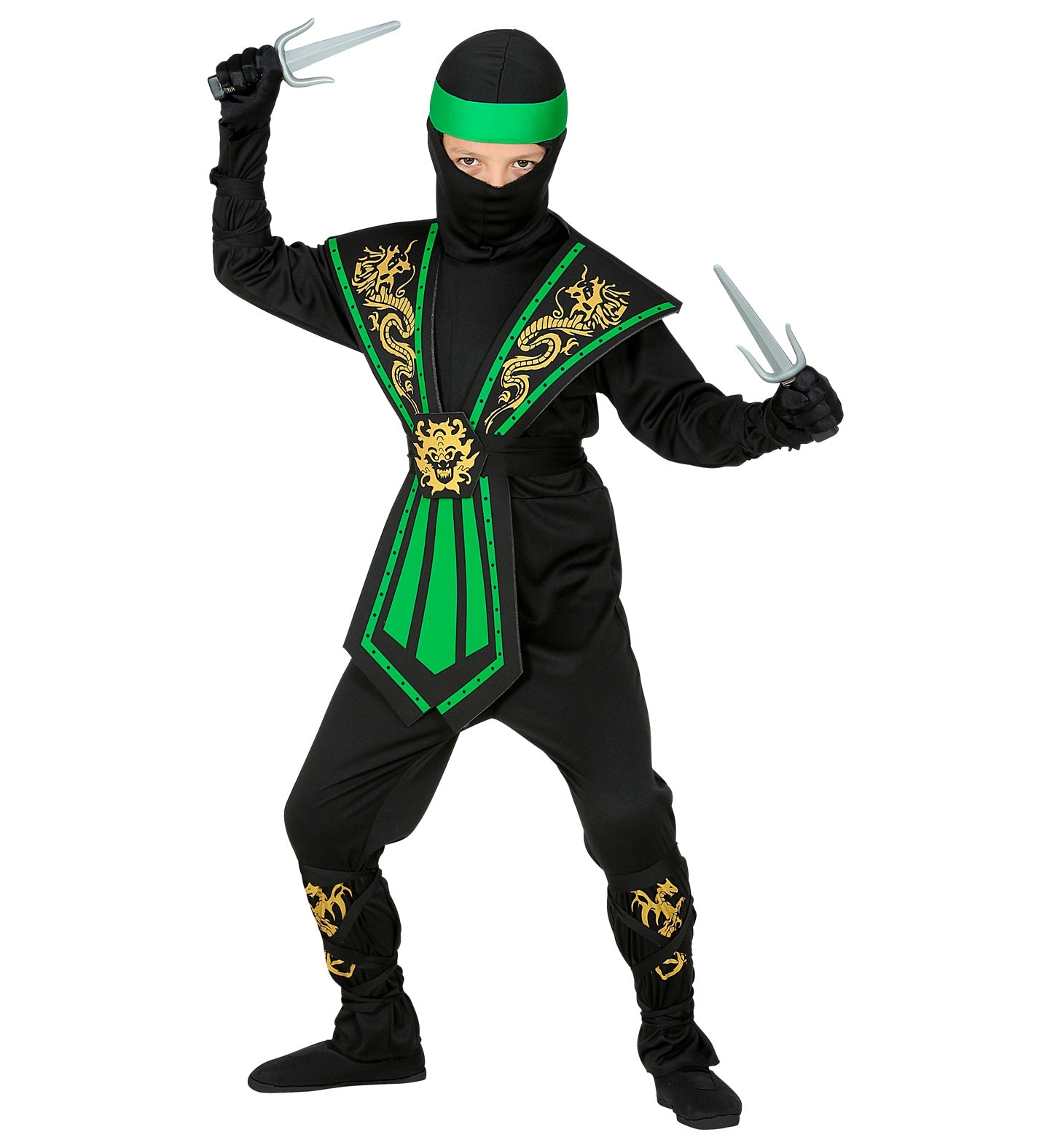 Green Kombat Ninja Costume Kids