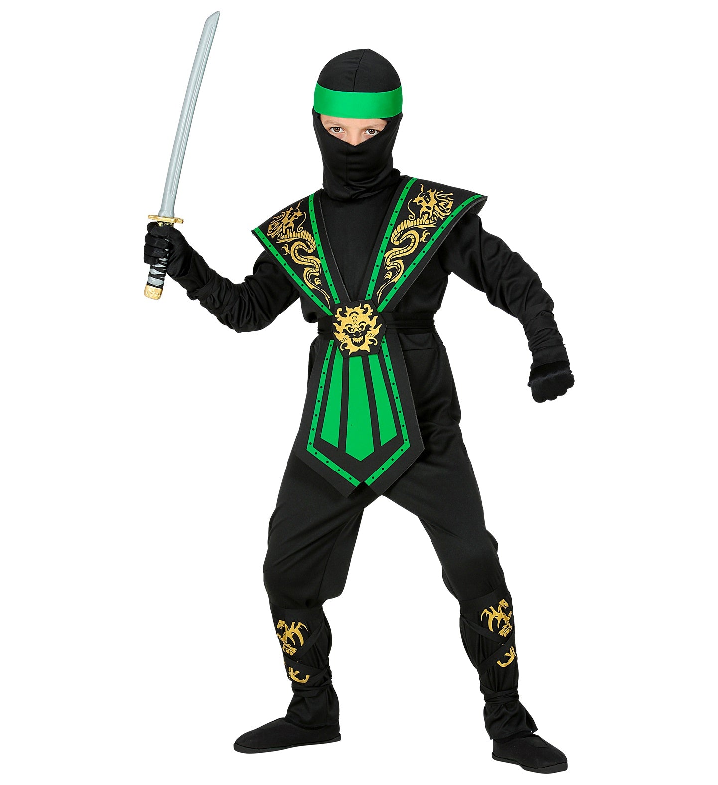 Green Kombat Ninja outfit Kids