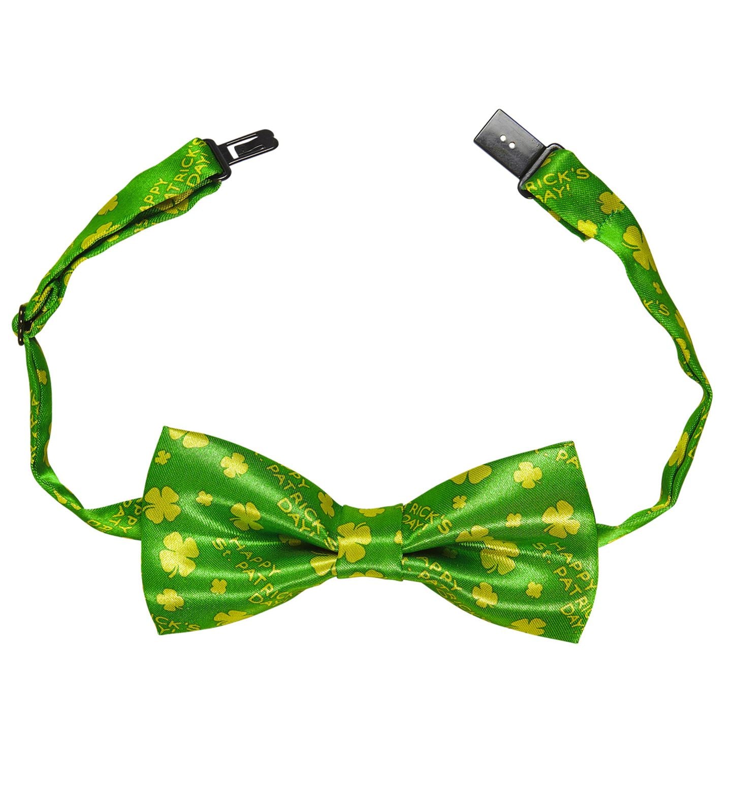 Green Satin St Patricks Day Bow Tie