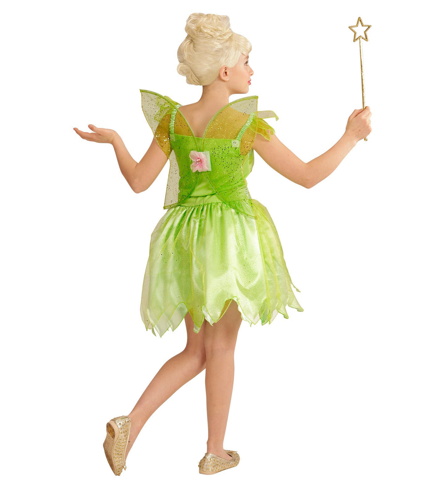Green Sparkle Fairy Costume Girls rear