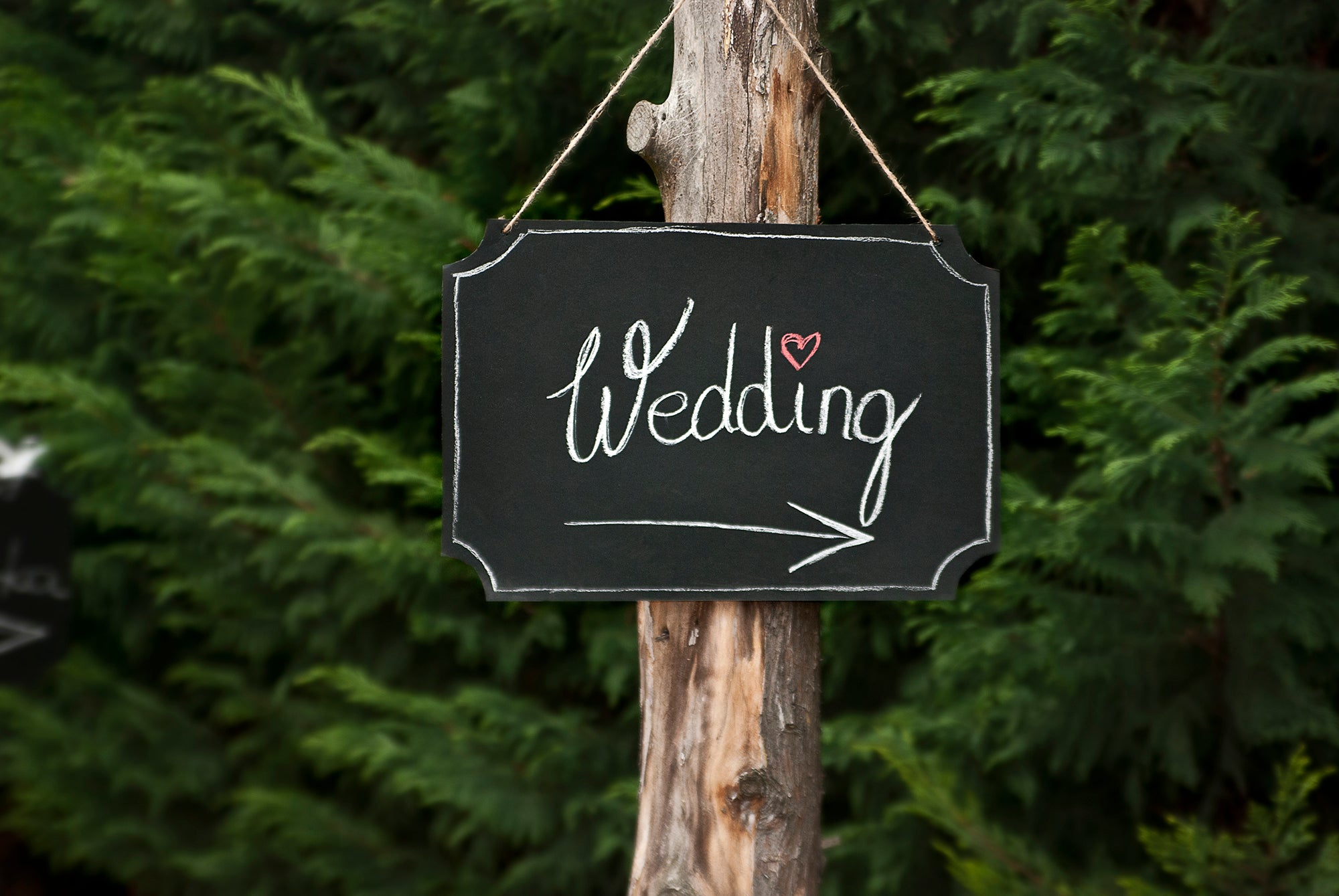 Wedding Hanging Chalkboard Sign Black