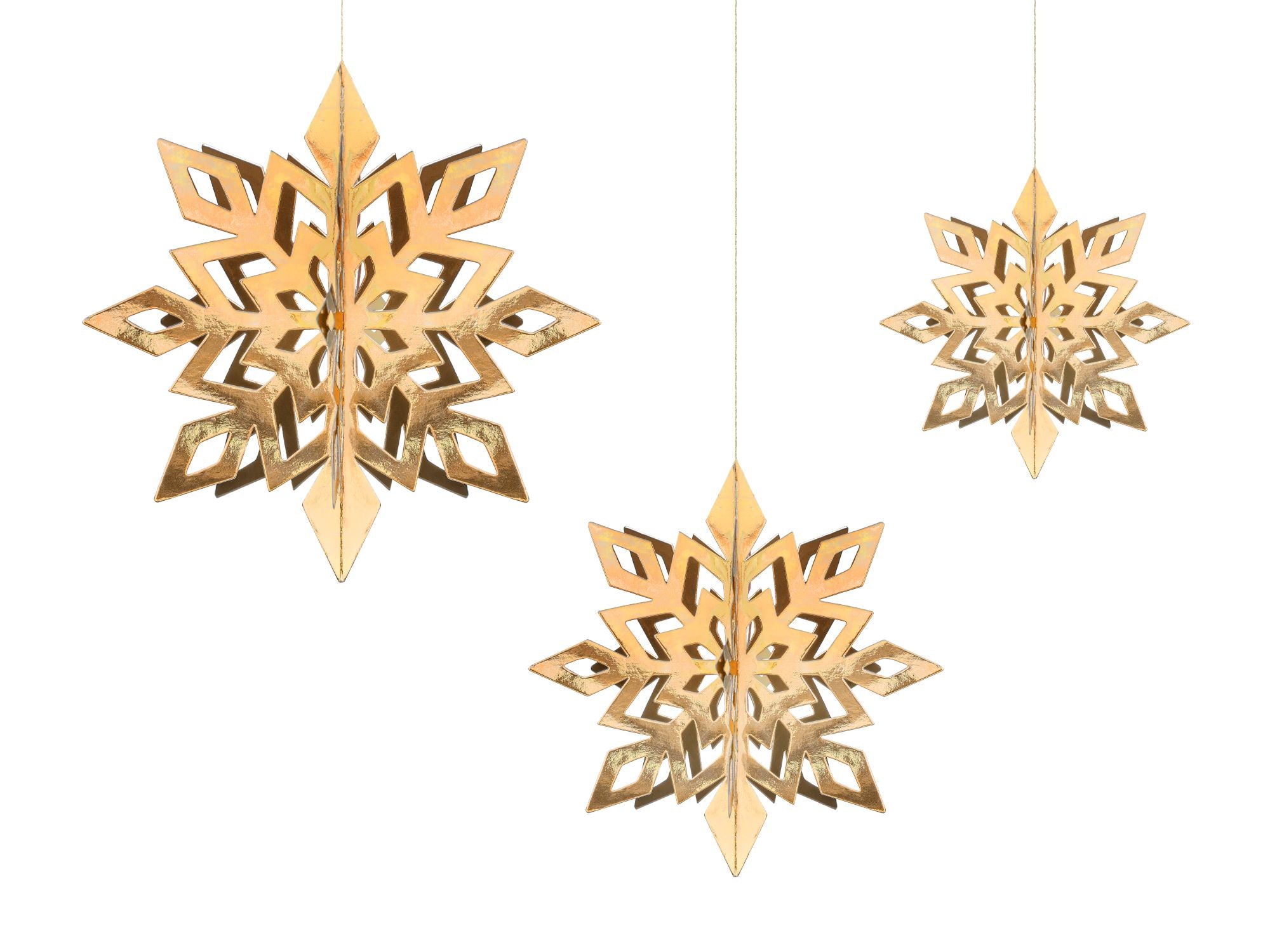 Hanging Decoration Snowflakes Gold