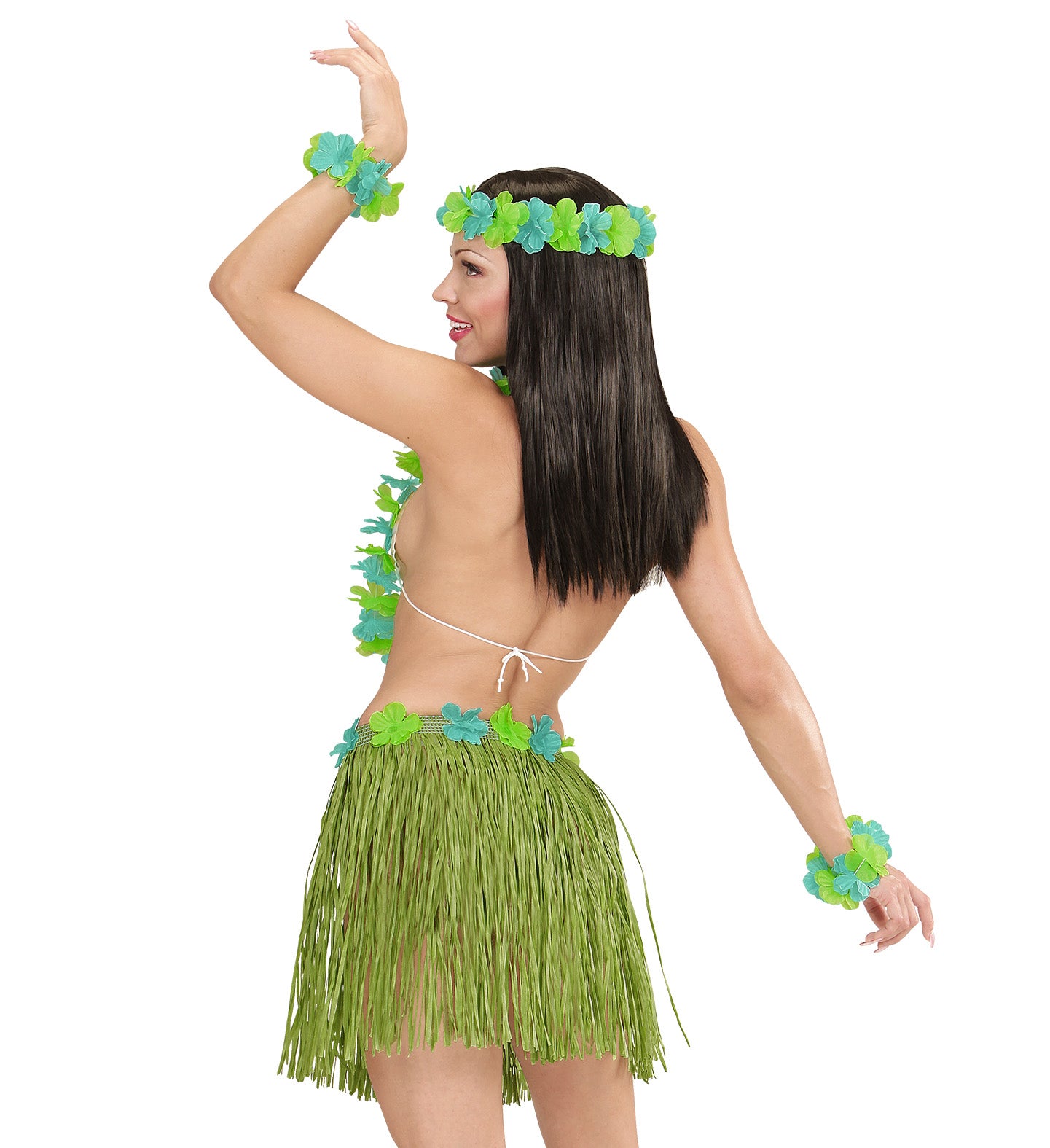 Hawaiian Party Costume Kit Green rear