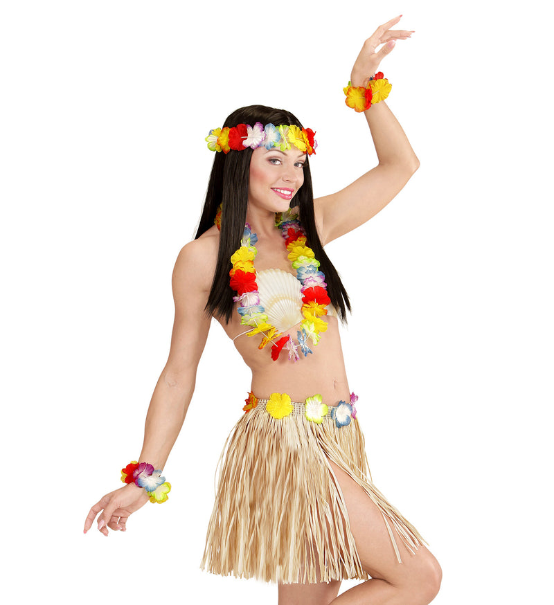 Hawaiian Party Grass skirt and lei Kit