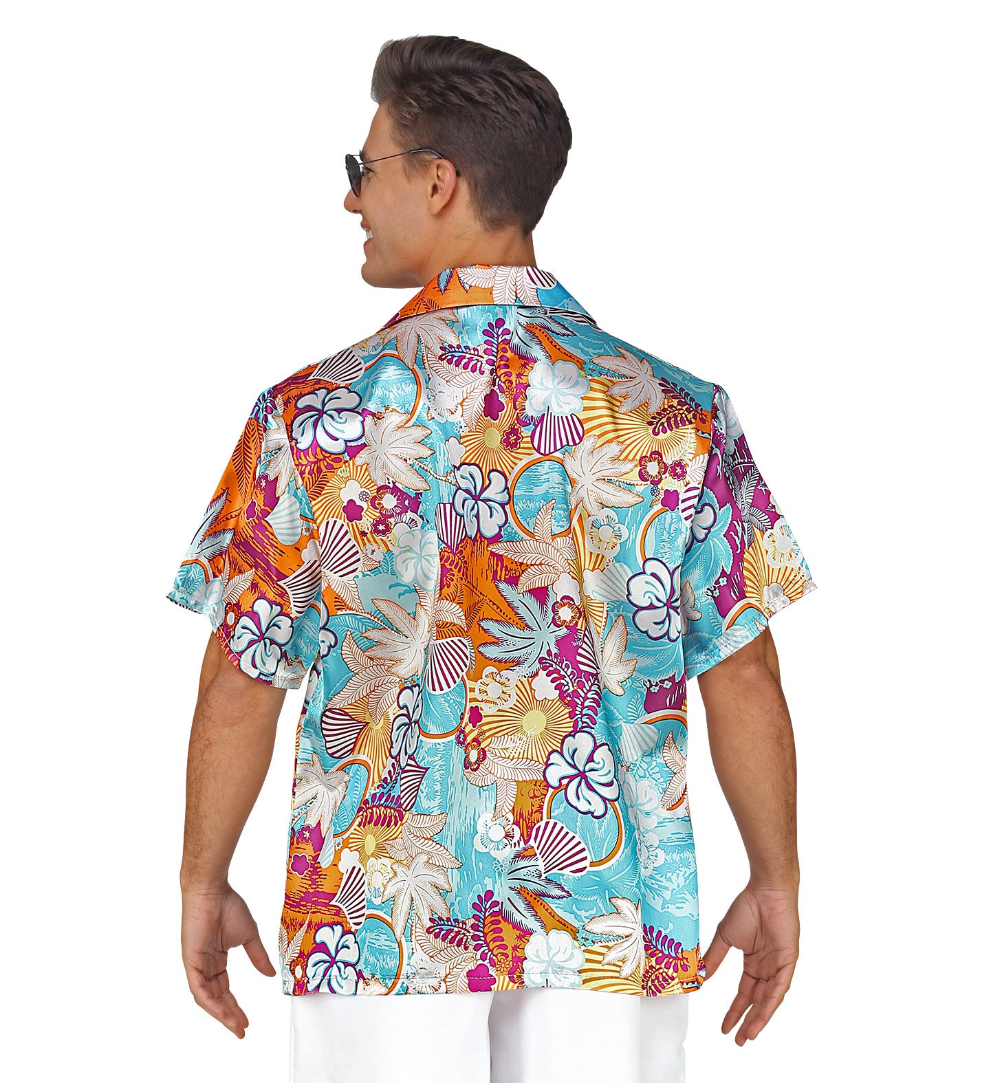 Hawaiian Shirt - Blue and Orange rear.