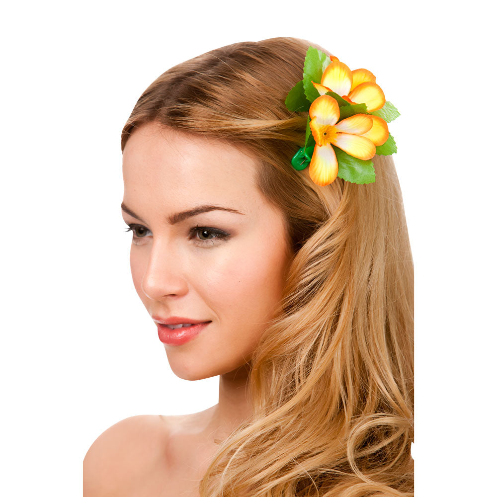 Hawaii Flower Hair Clip - Orange