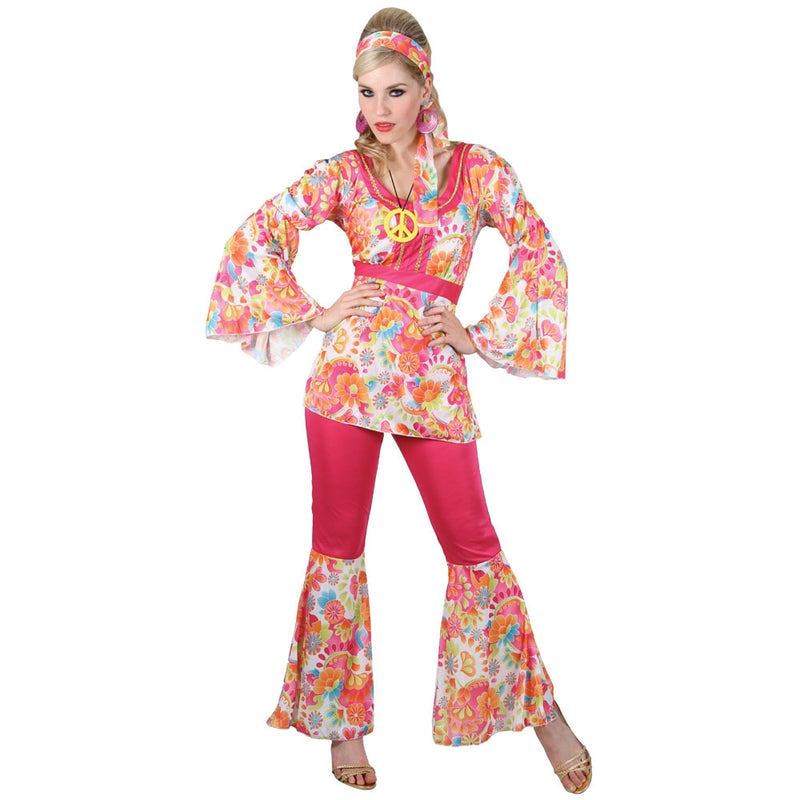 60's Ladies Groovy Hippie Chick Fancy Dress Costume