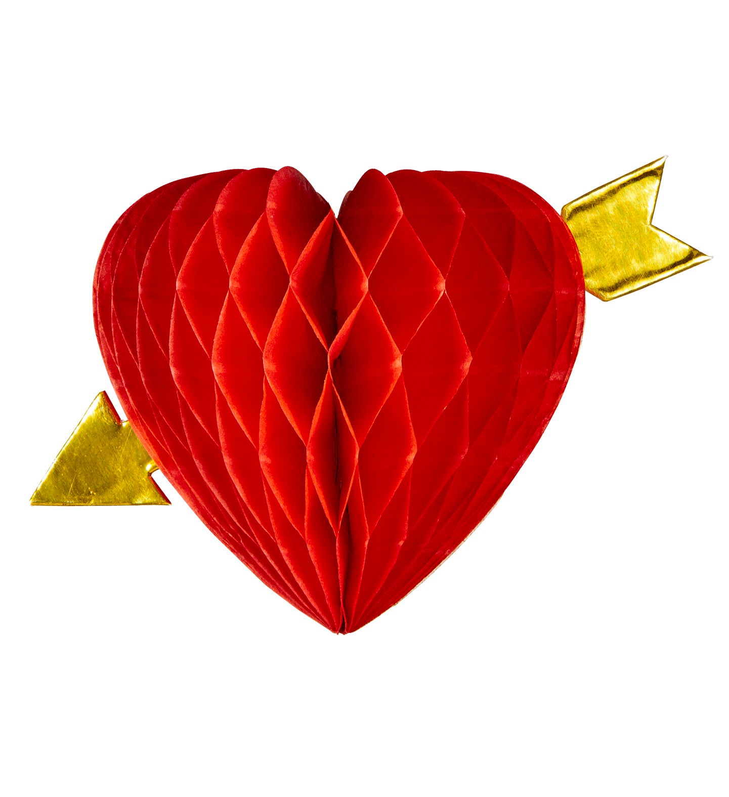 Honeycomb Heart with Gold Arrow Decoration