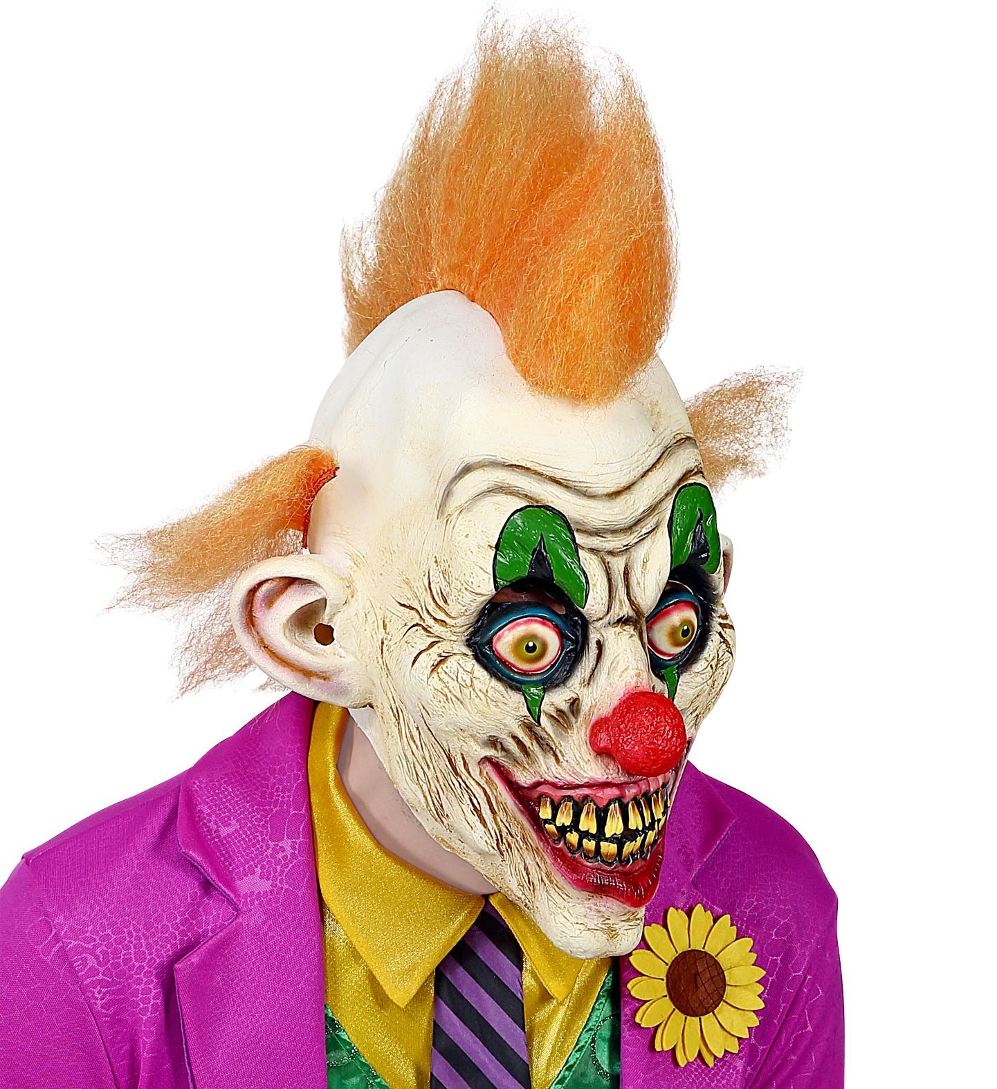 Horror Circus Clown Overhead Mask with mohawk