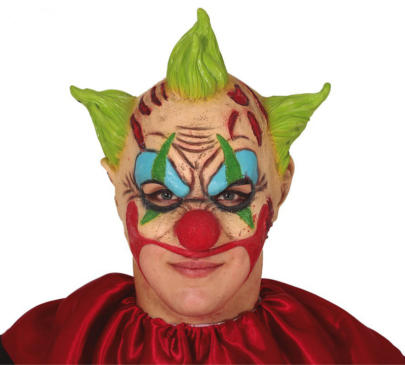 Horror Clown Half Mask Green