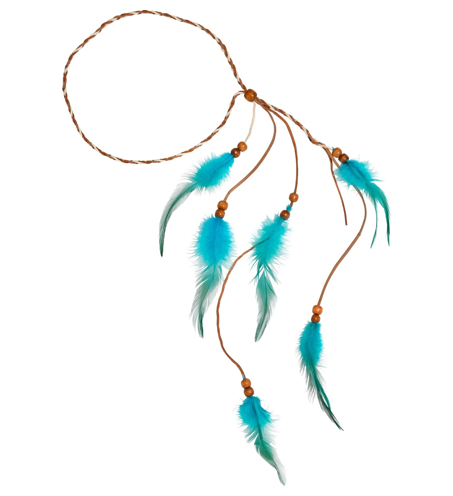 Indian Headband Turquoise Feathers