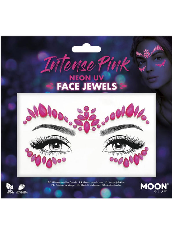 Intense Pink Neon UV Face Jewels