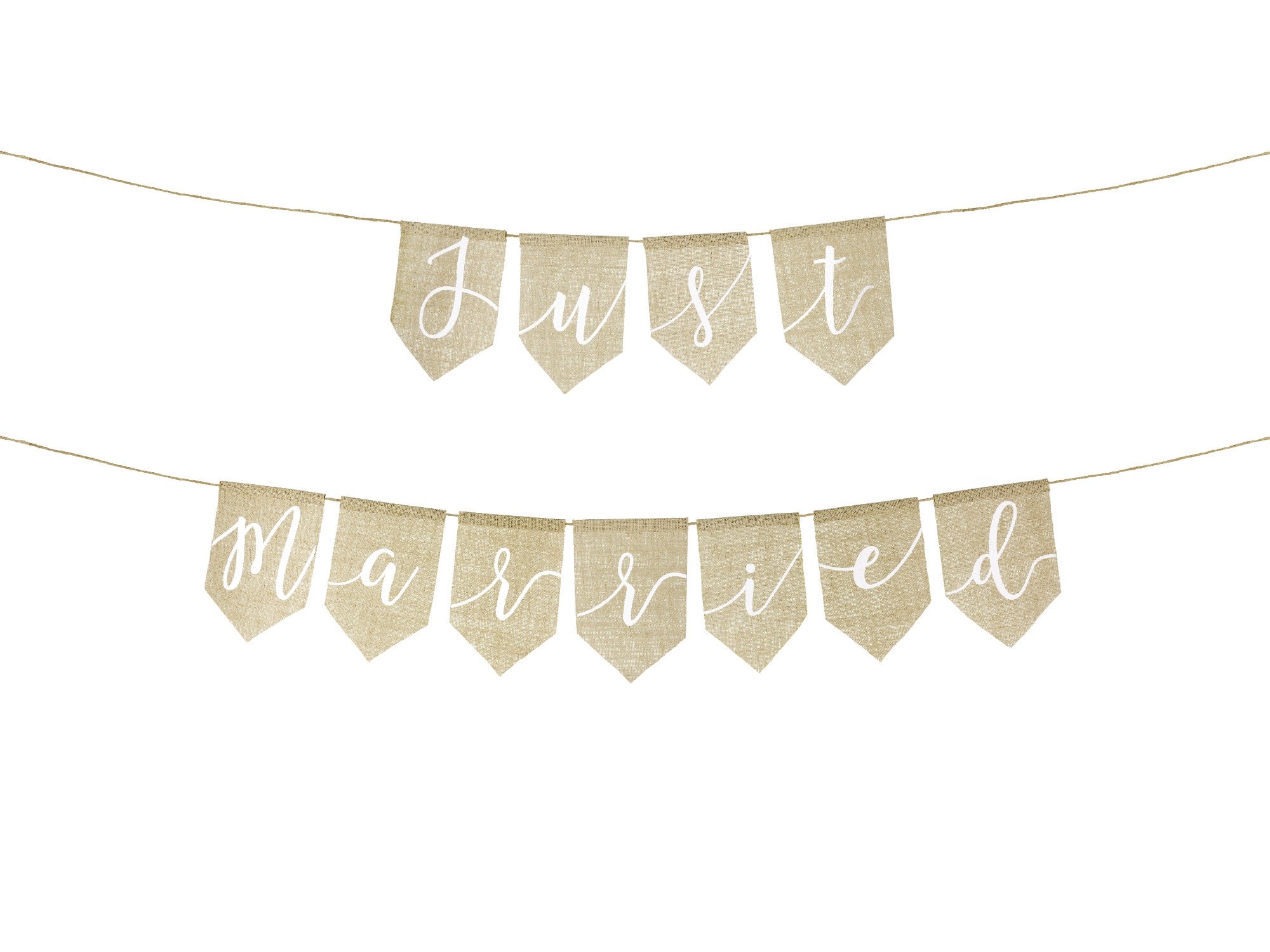 Just Married banner Burlap cloth
