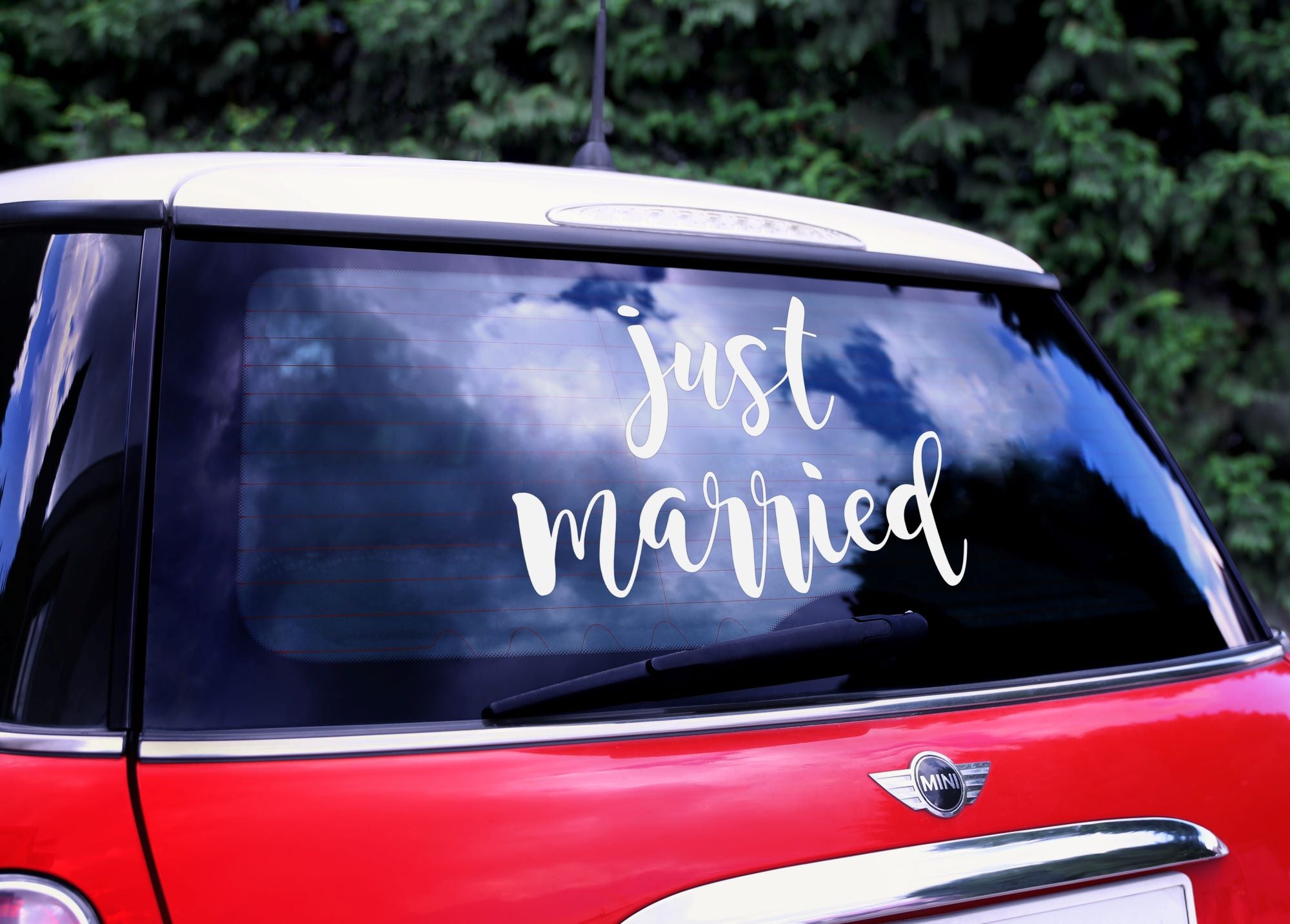 Just Married Car window Sticker