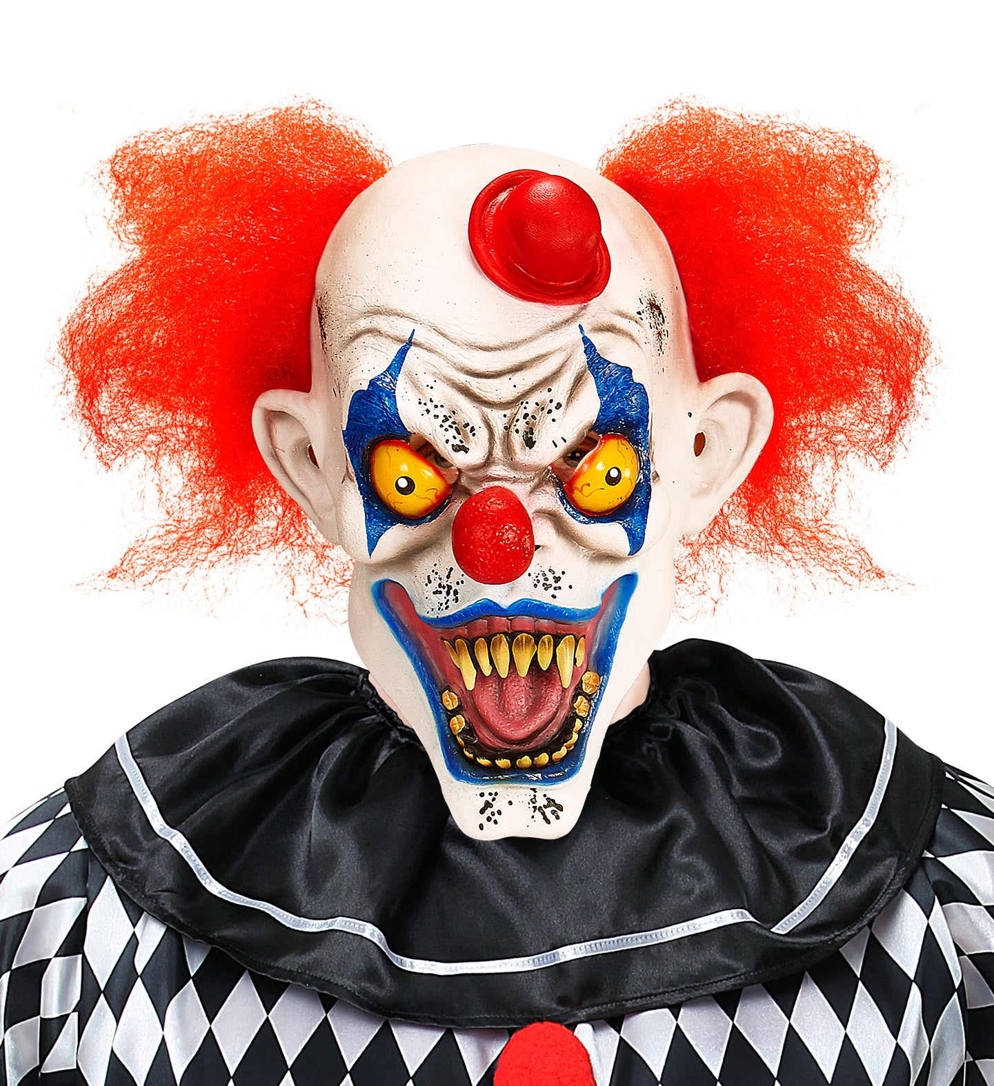 Killer Clown Mask Orange Hair