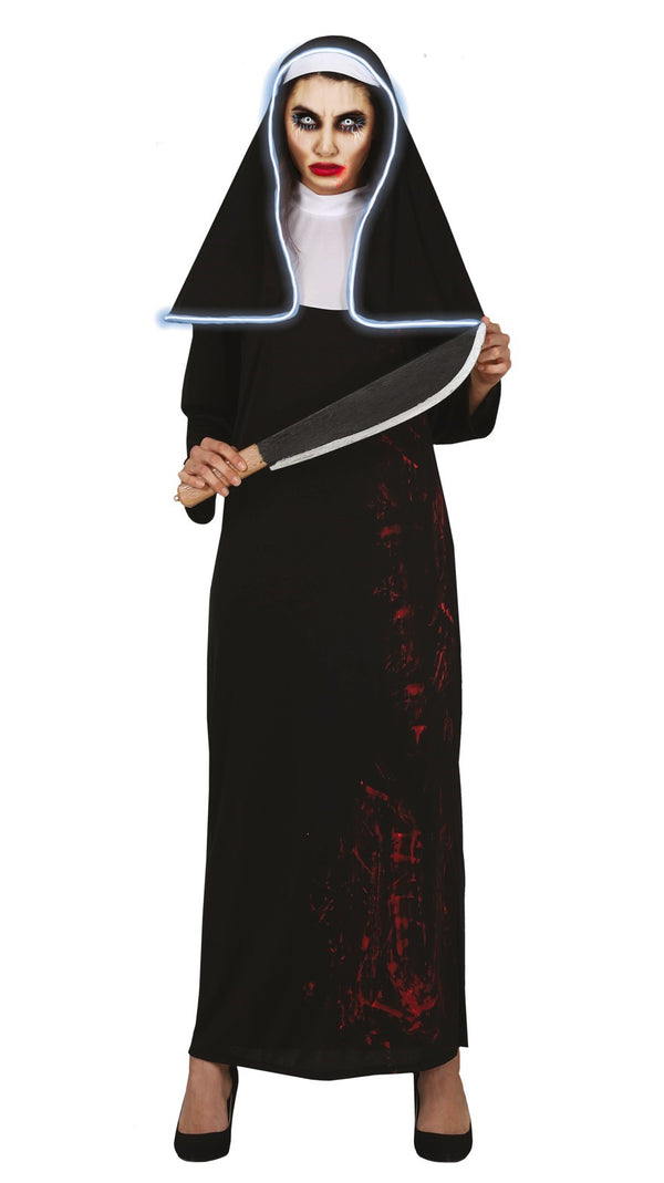 Killer Nun Costume with LED Veil