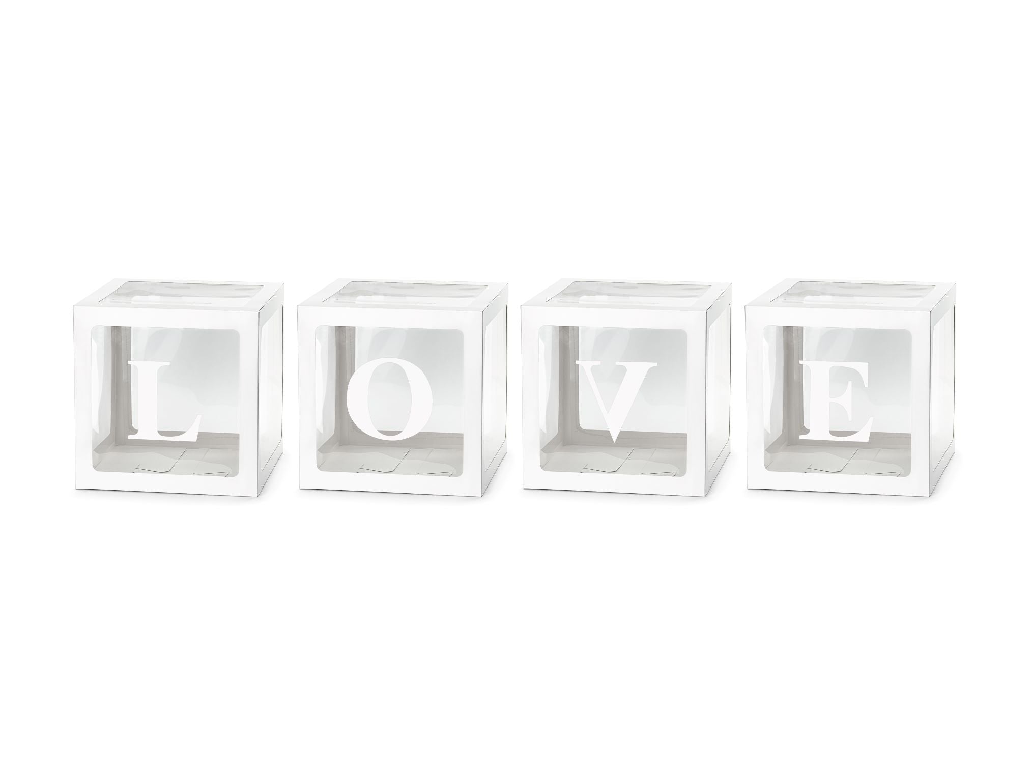 LOVE Balloon Cube Boxes White