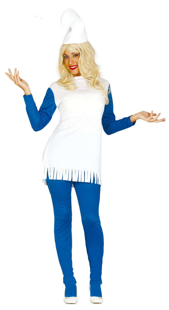 Ladies Blue Dwarf Smurfette Costume